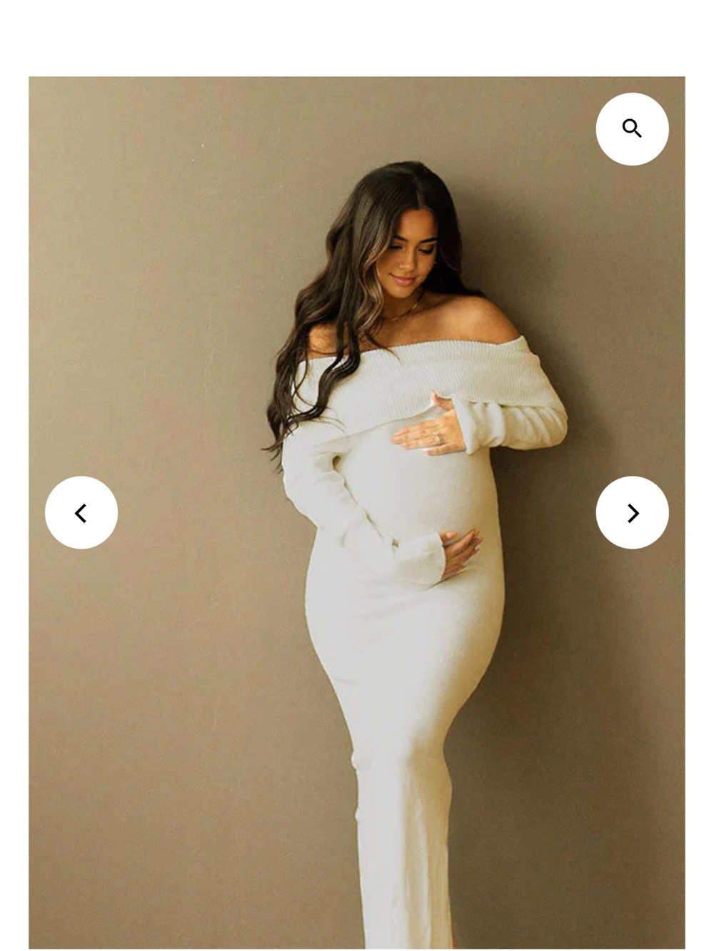 Off-Shoulder Cream Maternity Maxi Dress Size Large